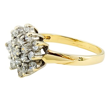 9ct gold Cubic Zirconia Cluster Ring size K